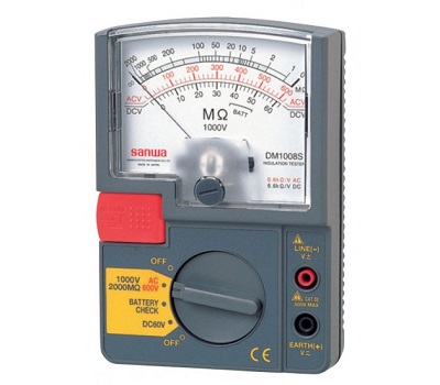Đồng hồ đo điện trở cách điện Sanwa DM1008S